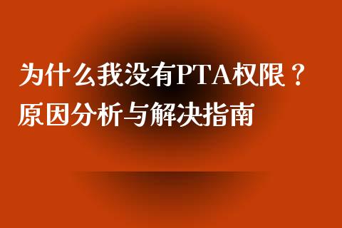 为什么我没有PTA权限？原因分析与解决指南_https://qh.lansai.wang_期货理财_第1张