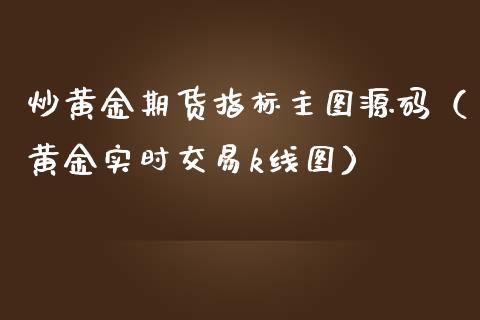 炒黄金期货指标主图源码（黄金实时交易k线图）_https://qh.lansai.wang_期货怎么玩_第1张