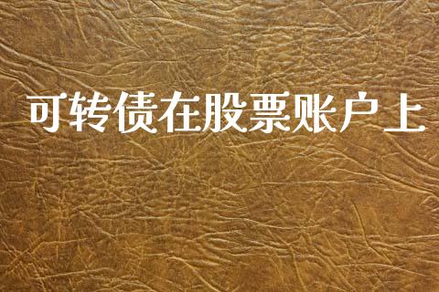 可转债在股票账户上_https://qh.lansai.wang_期货喊单_第1张