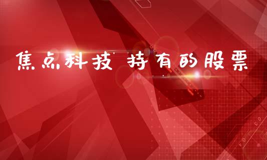 焦点科技 持有的股票_https://qh.lansai.wang_期货喊单_第1张
