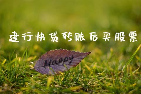 建行快贷转账后买股票_https://qh.lansai.wang_期货怎么玩_第1张