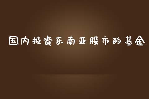 国内投资东南亚股市的基金_https://qh.lansai.wang_期货理财_第1张