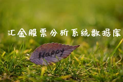 汇金股票分析系统数据库_https://qh.lansai.wang_期货怎么玩_第1张