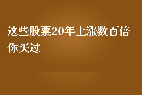 这些股票20年上涨数百倍你买过_https://qh.lansai.wang_期货怎么玩_第1张