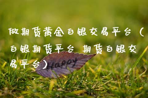 做期货黄金白银交易平台（白银期货平台 期货白银交易平台）_https://qh.lansai.wang_期货理财_第1张