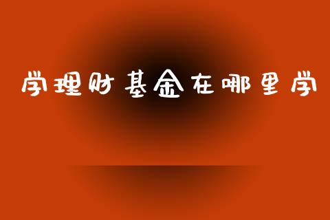 学理财基金在哪里学_https://qh.lansai.wang_期货理财_第1张