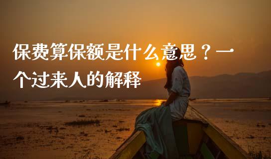 保费算保额是什么意思？一个过来人的解释_https://qh.lansai.wang_海康威视股票_第1张