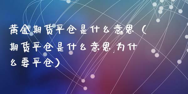 黄金期货平仓是什么意思（期货平仓是什么意思,为什么要平仓）_https://qh.lansai.wang_期货喊单_第1张