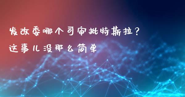 发改委哪个司审批特斯拉？这事儿没那么简单_https://qh.lansai.wang_股票新闻_第1张