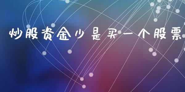 炒股资金少是买一个股票_https://qh.lansai.wang_期货理财_第1张