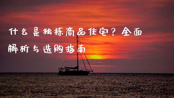 什么是独栋商品住宅？全面解析与选购指南_https://qh.lansai.wang_股票技术分析_第1张