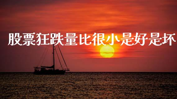 股票狂跌量比很小是好是坏_https://qh.lansai.wang_期货喊单_第1张