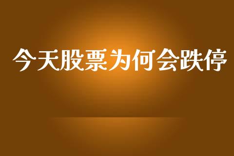 今天股票为何会跌停_https://qh.lansai.wang_新股数据_第1张