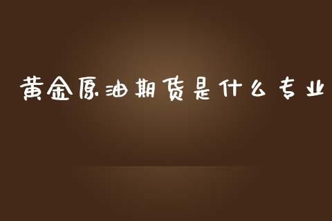 黄金原油期货是什么专业_https://qh.lansai.wang_期货怎么玩_第1张