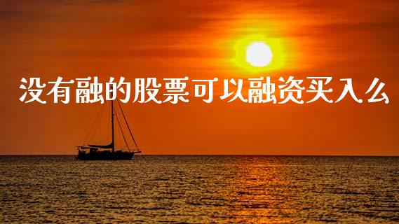 没有融的股票可以融资买入么_https://qh.lansai.wang_新股数据_第1张