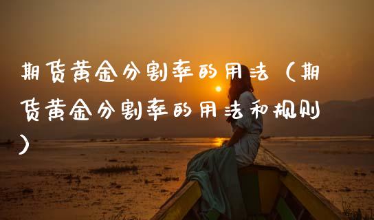 期货黄金分割率的用法（期货黄金分割率的用法和规则）_https://qh.lansai.wang_股票技术分析_第1张