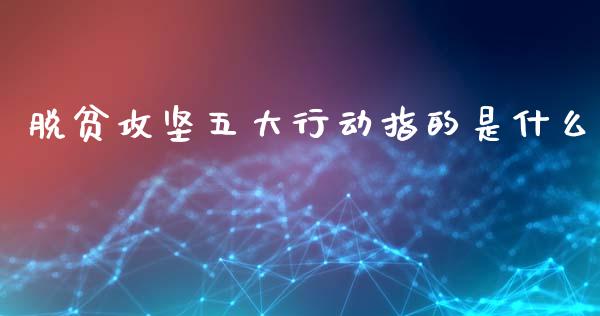脱贫攻坚五大行动指的是什么_https://qh.lansai.wang_期货怎么玩_第1张