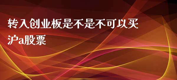 转入创业板是不是不可以买沪a股票_https://qh.lansai.wang_新股数据_第1张