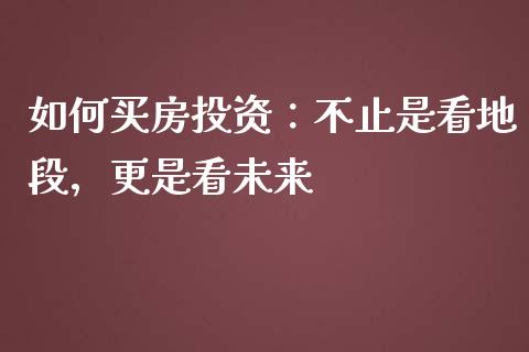 如何买房投资：不止是看地段，更是看未来_https://qh.lansai.wang_股票技术分析_第1张