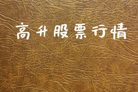 高升股票行情_https://qh.lansai.wang_新股数据_第1张